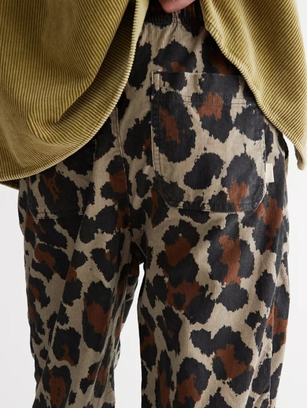 Leopard Print Corduroy- Black & Brown Urban Outfitters Beach Pants